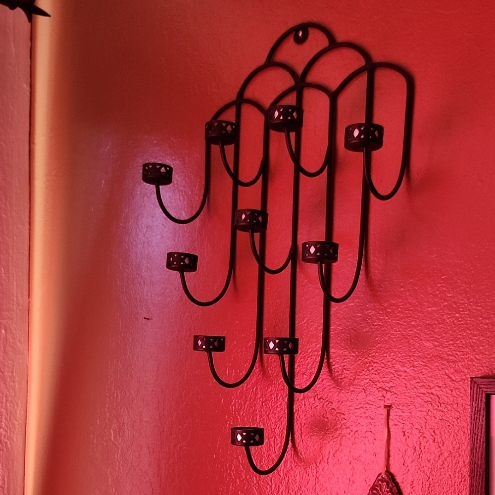 Elegant Black Metal Candle Holder